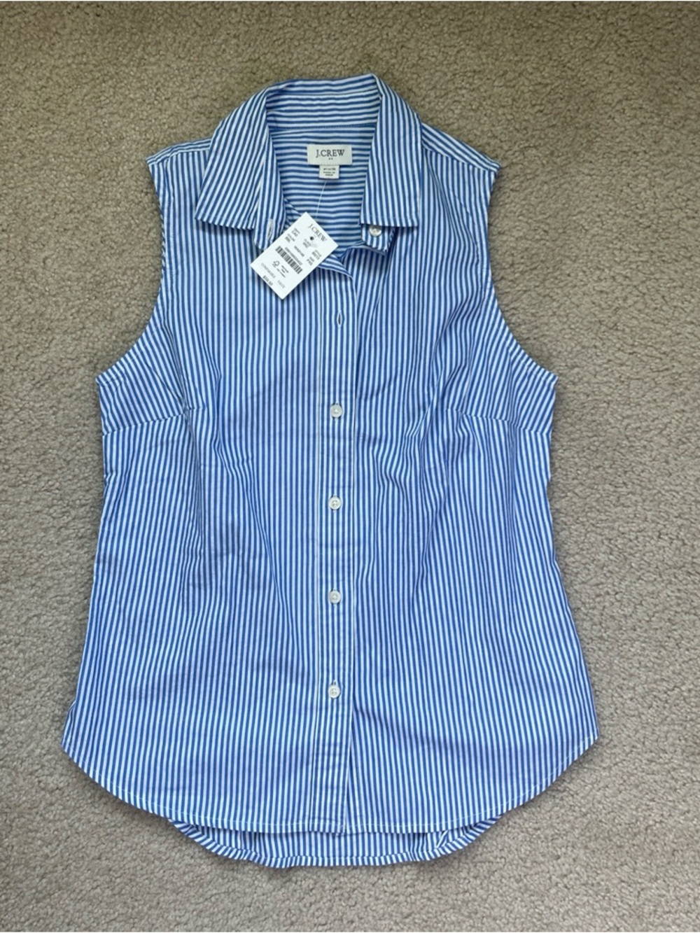 J. Crew Blue and White Striped Button-Up Shirt
